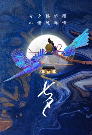 七夕情人节节日活动海报