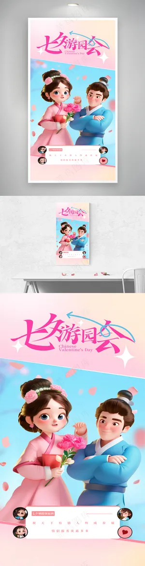 七夕情人节创意海报