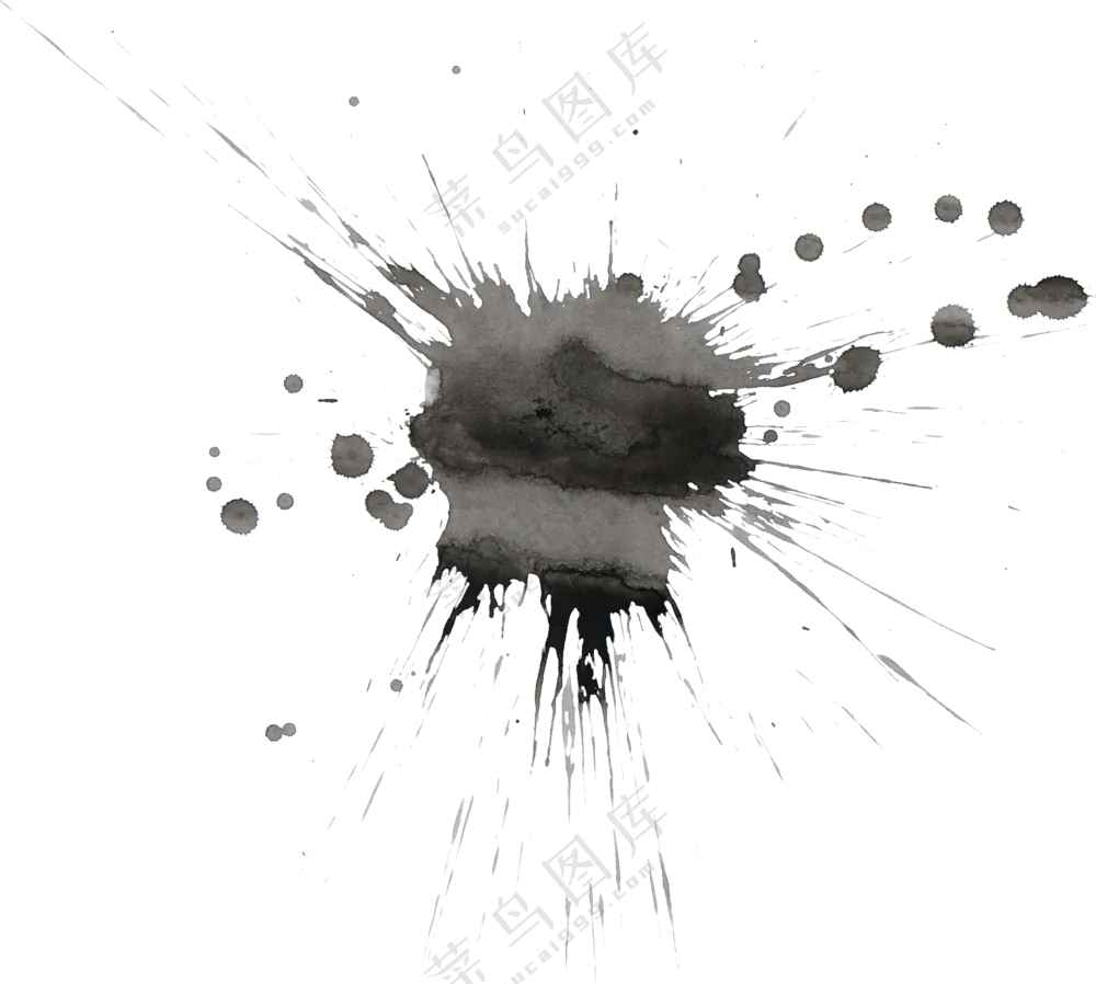 泼墨飞溅效果装饰元素免抠图片素材