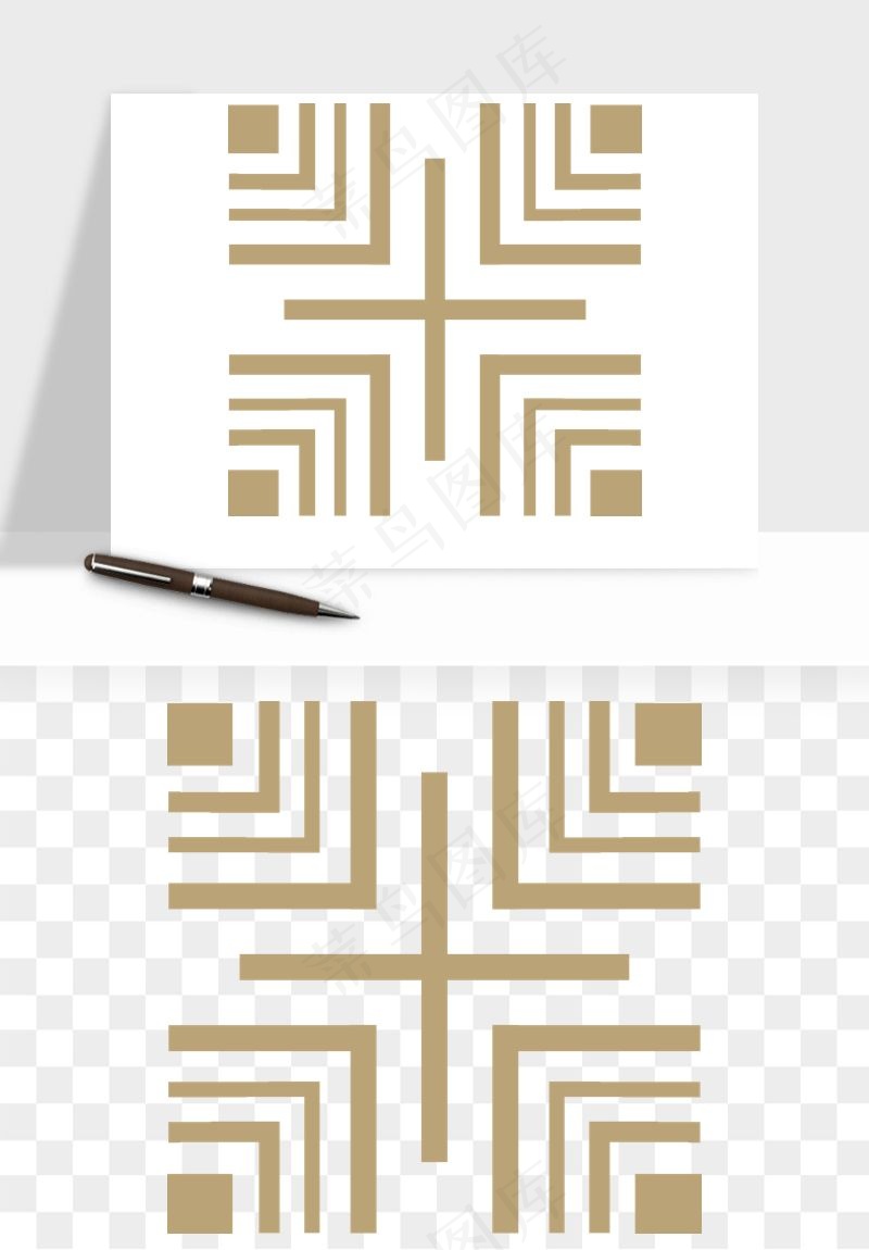 中式镂空古典图案png免抠