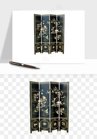 屏风国风元素png免抠