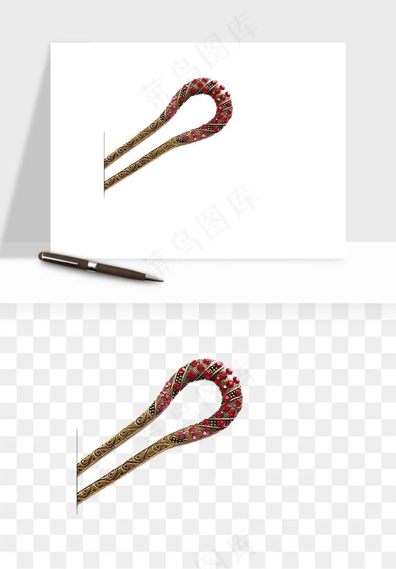 古风发簪头饰配饰png免抠