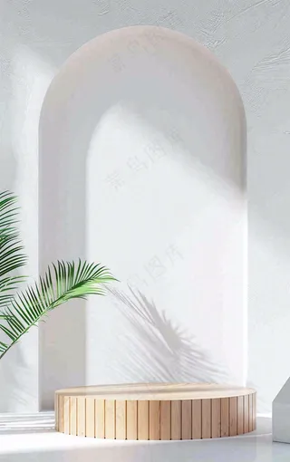 美妆护肤3d展台清新背景