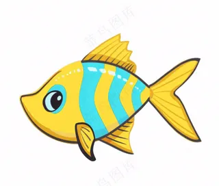 海洋鱼类海鲜卡通插画免抠