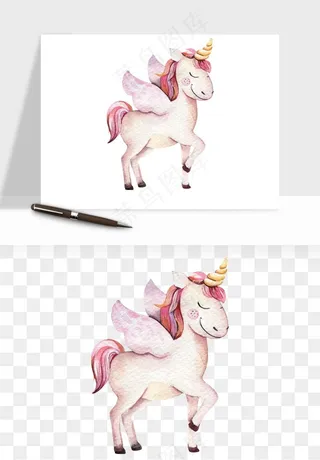 卡通独角兽天马飞马png免抠