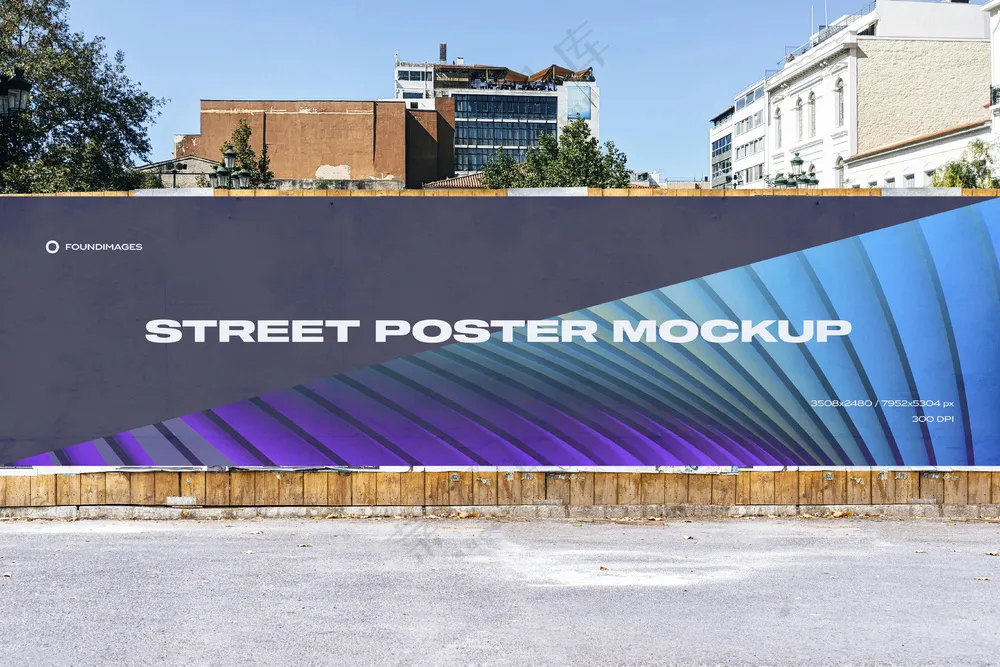 15户外巨幅海报样机广告墙绘PS模板