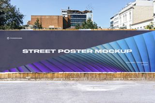 15户外巨幅海报样机广告墙绘PS模板