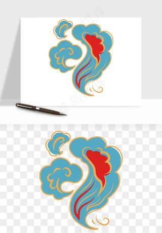 国潮敦煌云纹祥云云彩png免抠