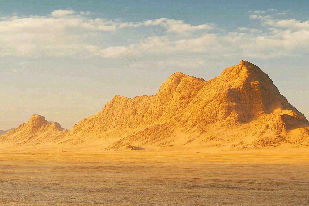 沙漠敦煌雅丹地貌黄土沙丘大漠风光摄影图
