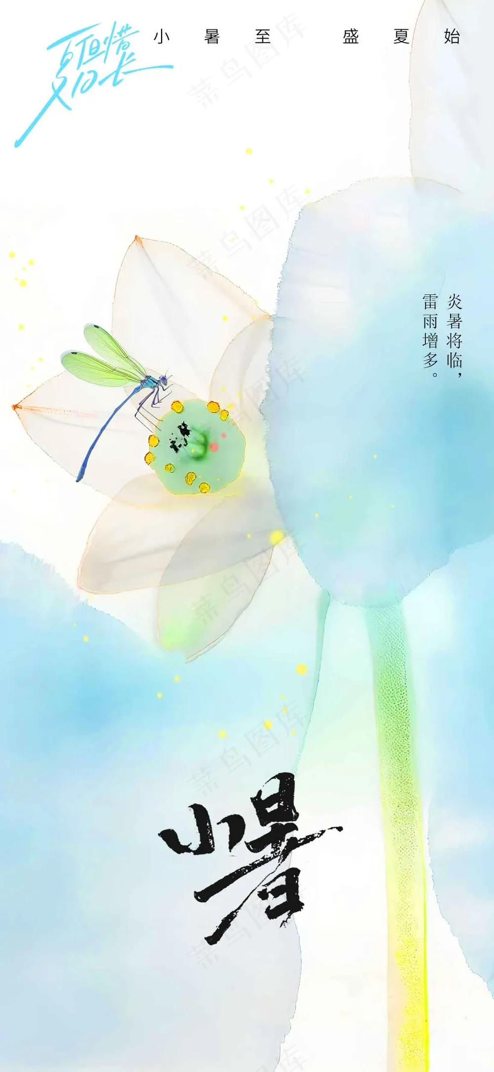 小暑节气传统海报