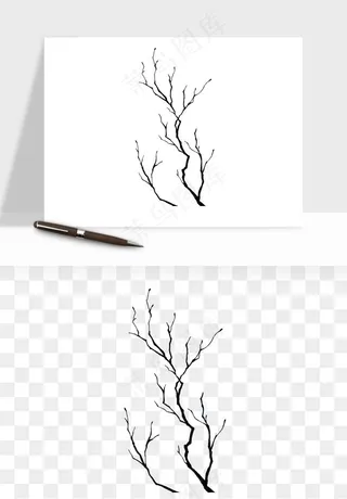 雪树枯树冬天树木png免抠