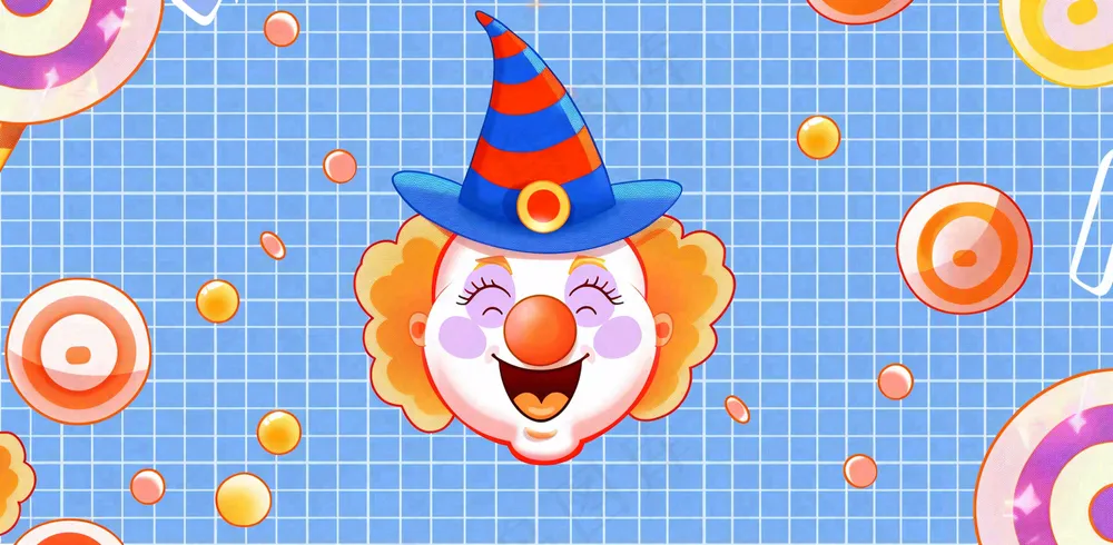 卡通插画马戏团小丑搞怪娱乐快乐表演愚人节插画背景