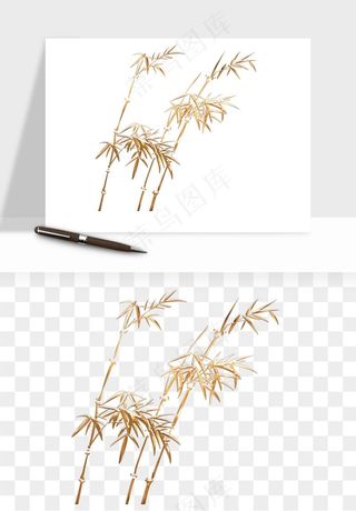 手绘竹子竹叶png免抠