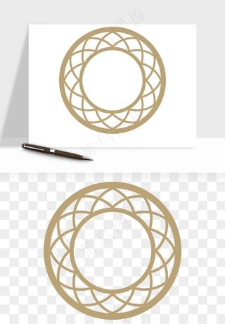 中式镂空古典图案png免抠