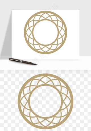 中式镂空古典图案png免抠