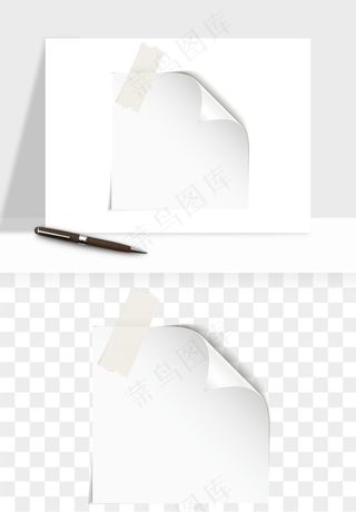 白纸卷边角翻页效果png免抠