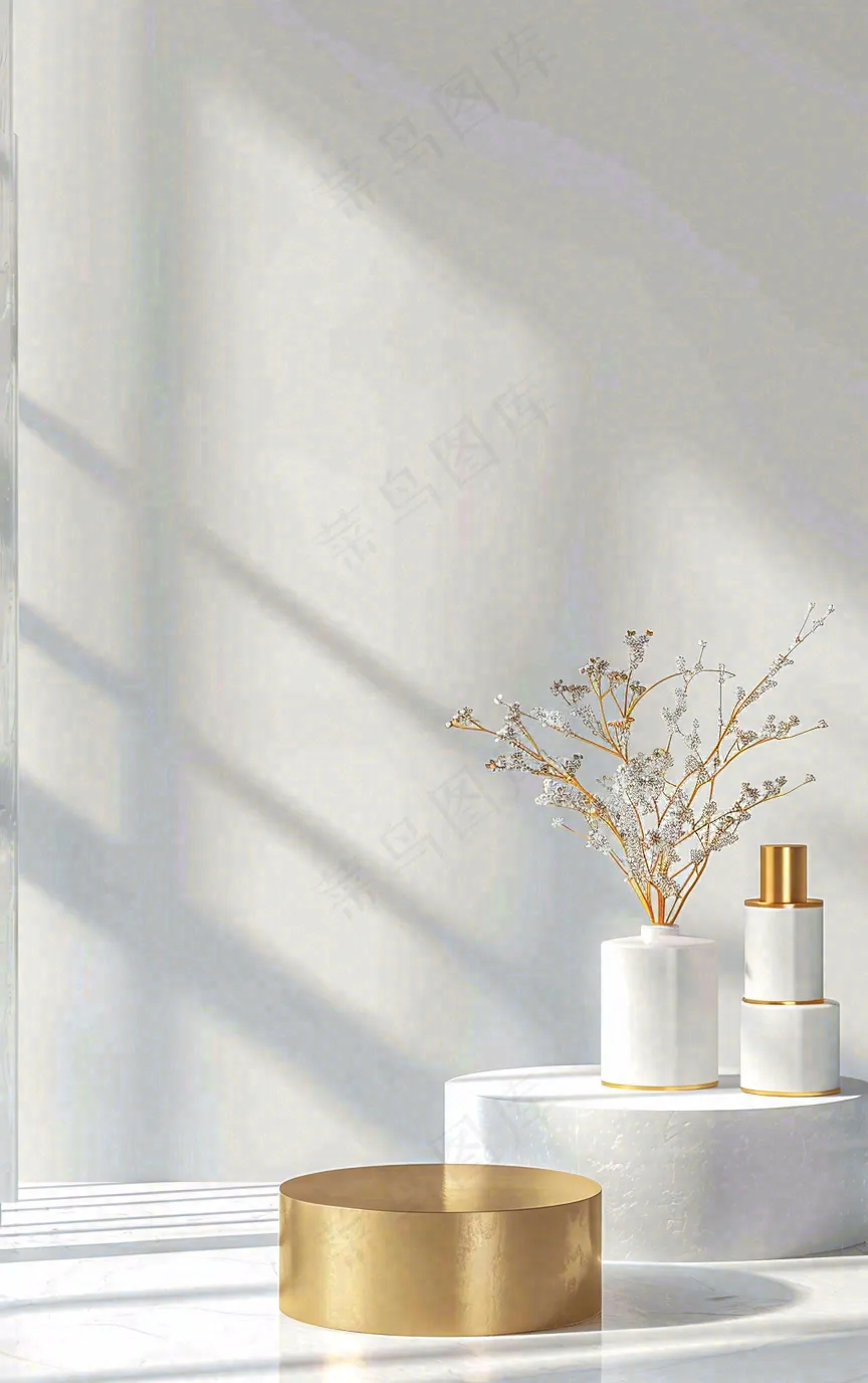 美妆护肤3d展台清新背景