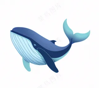 海洋鲸鱼动物卡通插画免抠