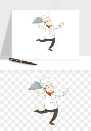 手绘厨师大厨png免抠