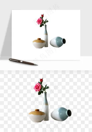 花瓶摆件花艺png免抠图