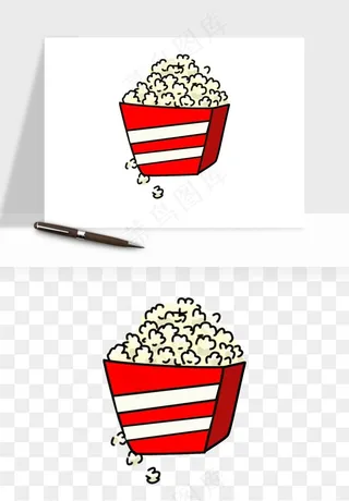 爆米花小吃png免抠