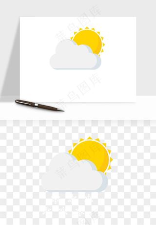 卡通云朵多云天气png免抠