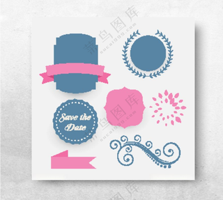 婚礼装饰元素底纹边框花边花纹