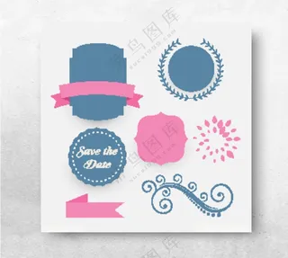 婚礼装饰元素底纹边框花边花纹