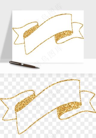 金色植物花环边框png免抠