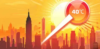 高温预警炎热背景