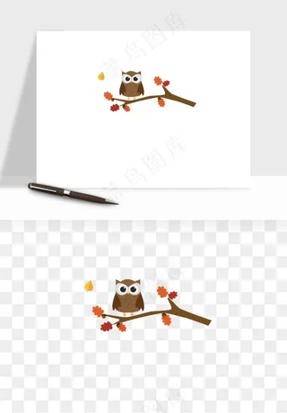 卡通手绘猫头鹰png免抠