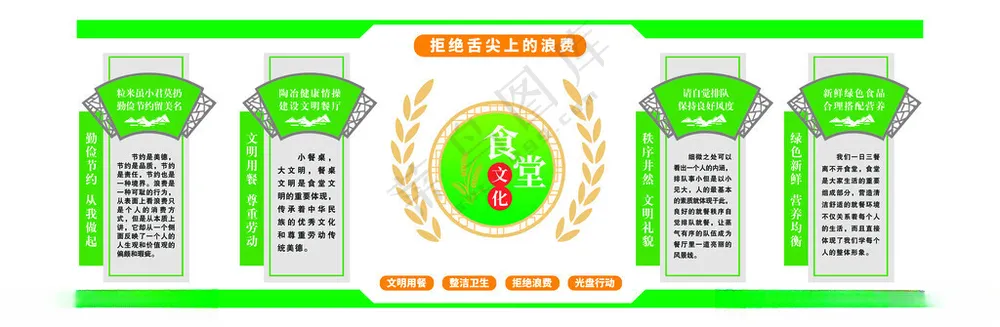 餐厅文化  食堂文化墙文化设计PSD