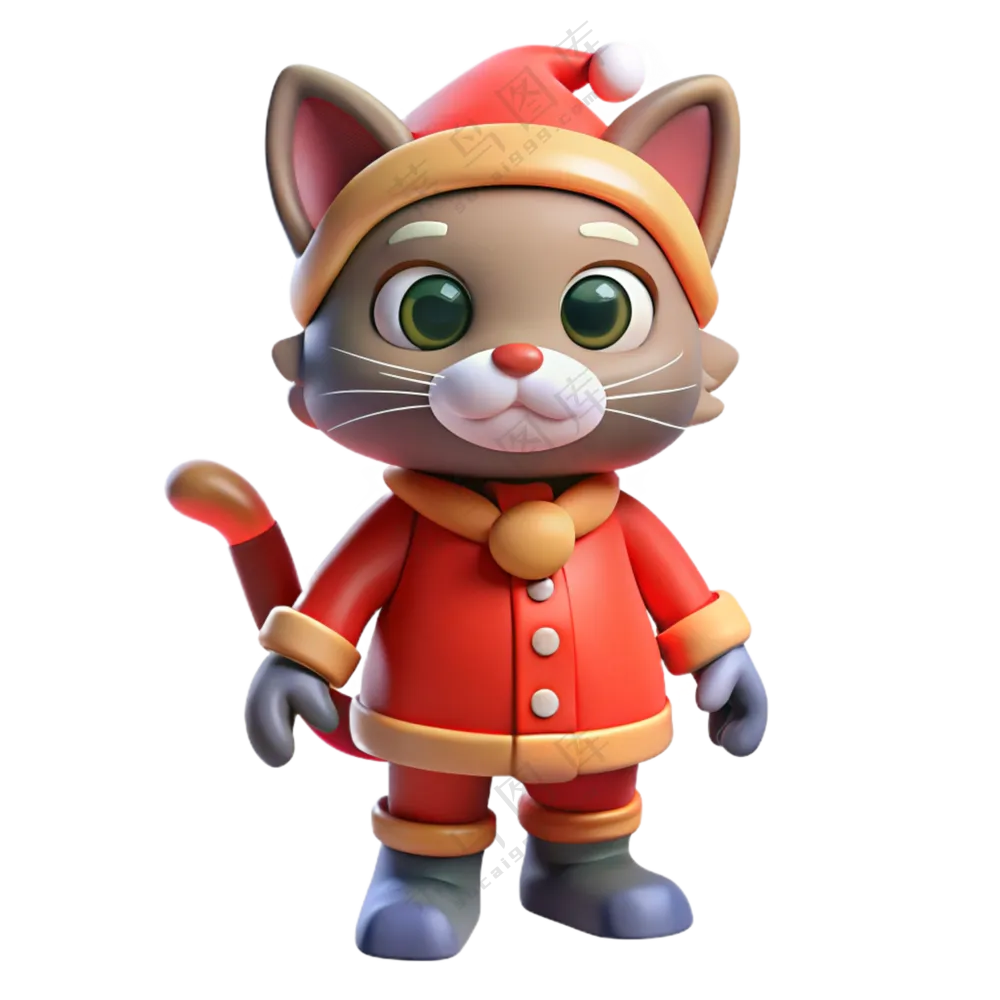 动物3D立体萌宠过节小猫