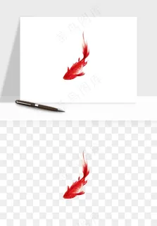 锦鲤鱼手绘水墨png免抠 锦鲤鱼手绘水墨png免抠