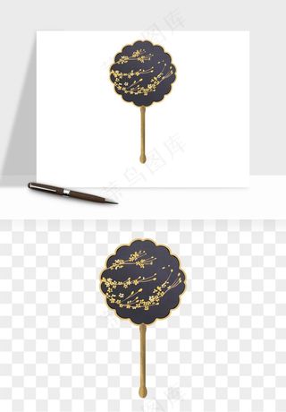 古风扇子元素png免抠