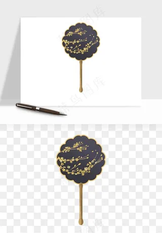 古风扇子元素png免抠