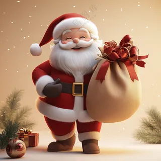 温馨场景圣诞老人素材