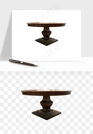 中式长椅长桌木桌png免抠