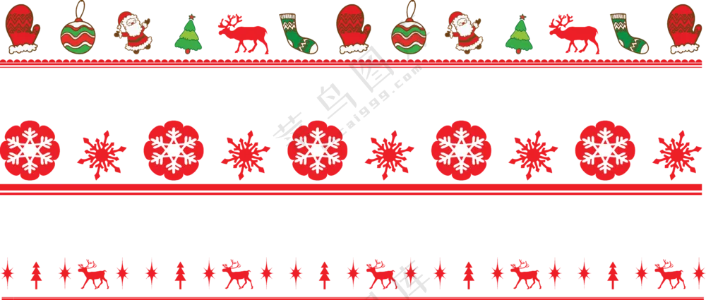 圣诞节主题图案装饰分割线免抠素材