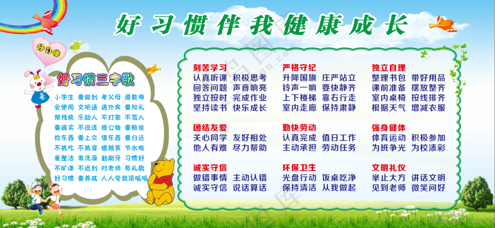 好习惯伴我成长校园版面
