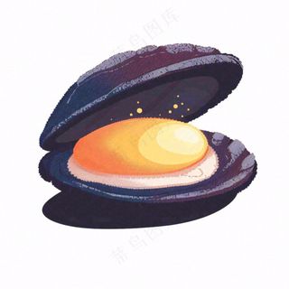 海洋海虹贝壳卡通插画免抠