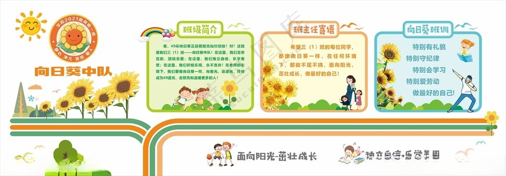 班级文化墙展板班级风采校园文化