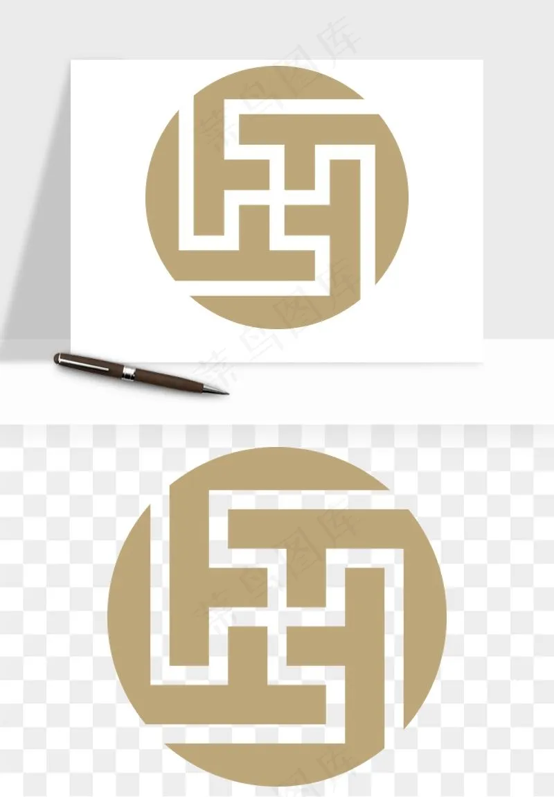 中式镂空古典图案png免抠