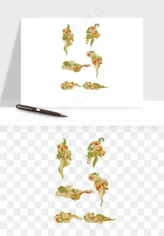 国潮敦煌云纹祥云云彩png免抠