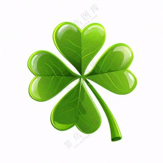 绿色四叶草三叶草植物免抠