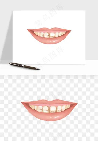 手绘牙齿矫正拔牙png免抠