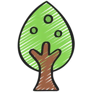 绿色小树 铅笔手绘图标icon