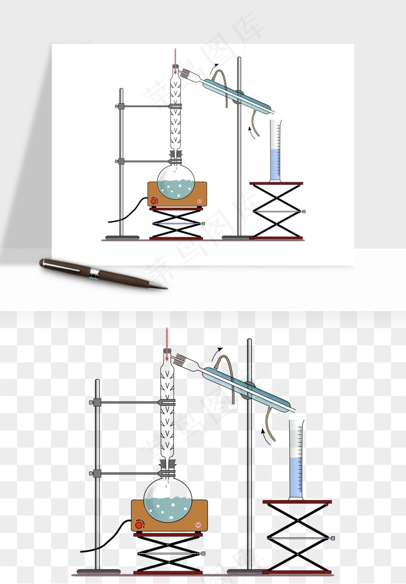 卡通化学实验设备器材png免抠图