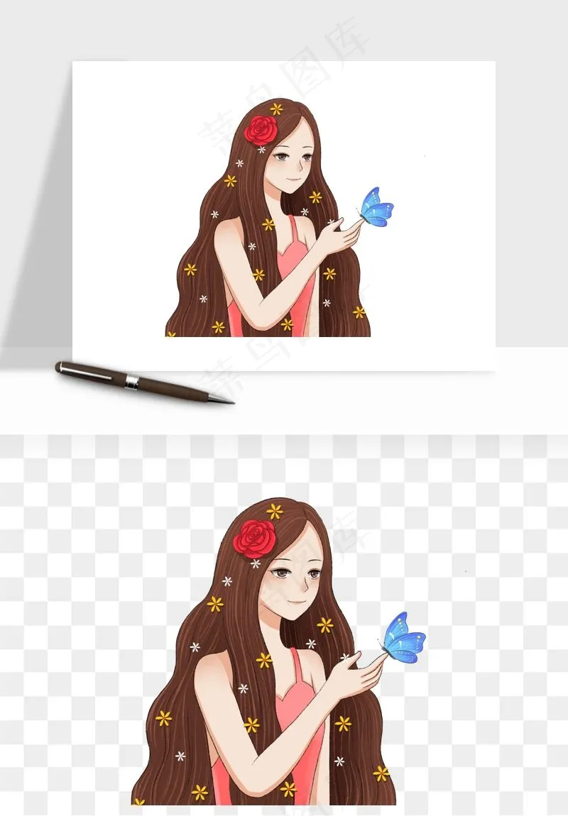 手绘女神女王妇女png免抠