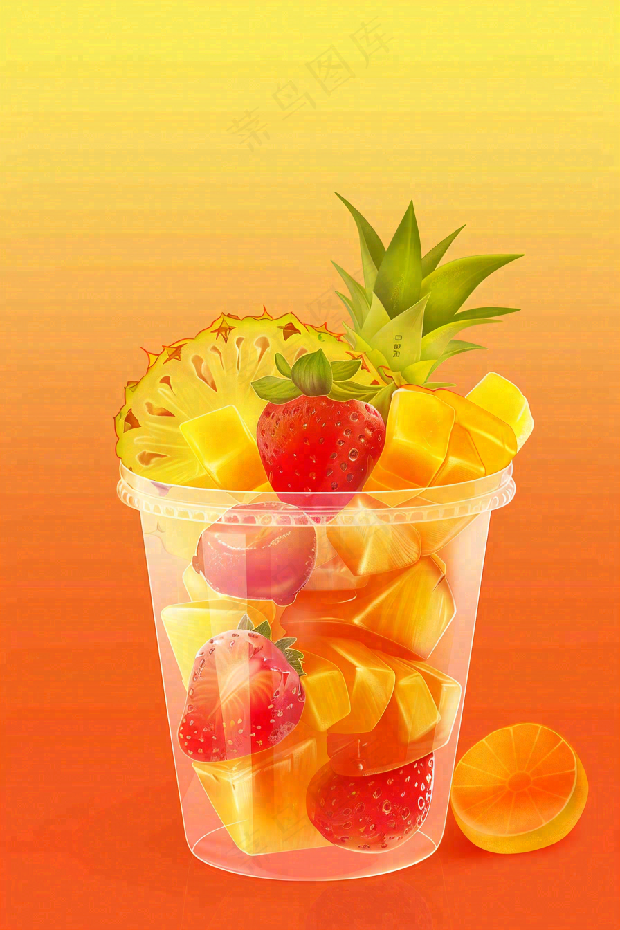 夏日饮品饮料清凉背景